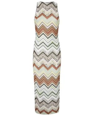 Missoni Chevron Knit Midi Dress - White