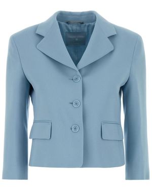 Ermanno Scervino Cropped Single-Breasted Blazer - Blue