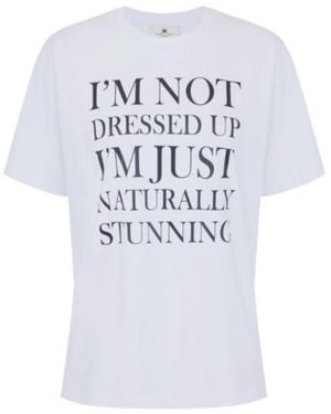 Elisabetta Franchi Slogan-Print T-Shirt - White