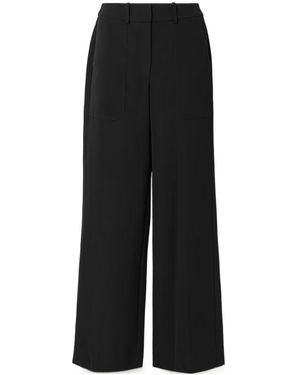 Veronica Beard Cole Stretch-Twill Wide-Leg Trousers - Black