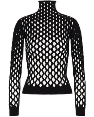 Valentino Net Knitted Top - Black