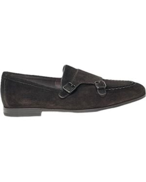 Santoni Double-Buckle Loafers - Black