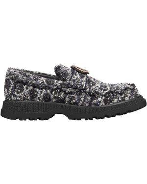 Dior Homme Cannage Tweed Loafers - Grey