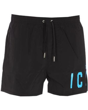 DSquared² Logo-Print Mini Shorts - Black