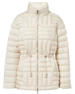Moncler High-Necked Long-Sleeved Cotton Coat - Natural