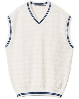 Alexander Wang Logo Detailed V-Neck Vest - White