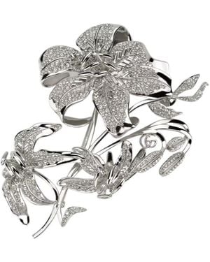 Gucci Floral Motif Brooch - White
