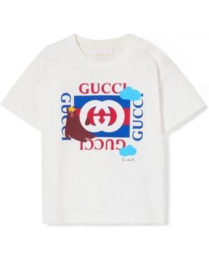 Gucci Baby Cotton T-Shirt With Print - White