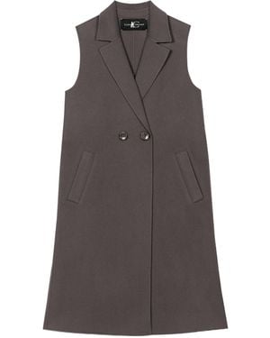 Luisa Cerano Doubleface Long Wool Vest - Brown
