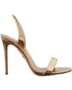 Aquazzura So Nude 105 Mirrored-Leather Slingback Sandals - Metallic