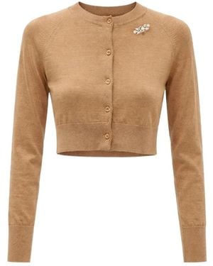 Simone Rocha Crew-Neck Cardigan - Natural
