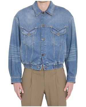Versace Button-Up Denim Jacket - Blue
