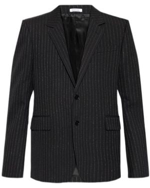 McQueen Single Breasted Lurex Thread Blazer - Black