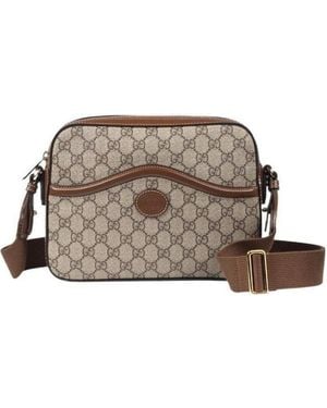 Gucci Messenger Bag With Interlocking G - Brown