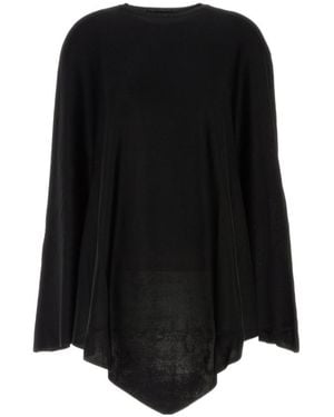 Balenciaga Cape Detail Top - Black