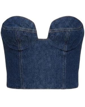 Magda Butrym Denim Corset Top - Blue
