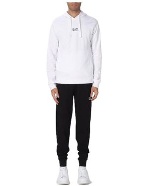 EA7 Logo-Print Detail Tracksuit Set - White