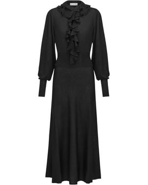 Dior Mid-Length Dress With Removable Ruched Collar - Black