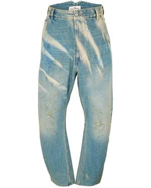 Vivienne Westwood Viv Buckle Straight Leg Jeans - Blue
