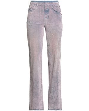 DIESEL Two-Tone Suede Wide-Leg Pants - Gray