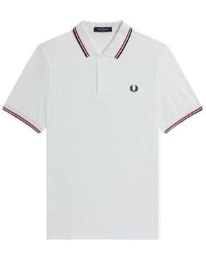 Fred Perry Short Sleeve Twin Tipped Polo Shirt - White