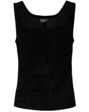 Stouls Edie Suede Tank Top - Black