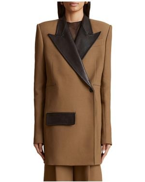KHAITE The Jacobson Asymmetric Blazer - Brown