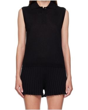 Lisa Yang Cashmere Jersey Polo - Black