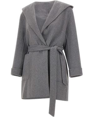 Kaos Hooded Belted Coat - Gray