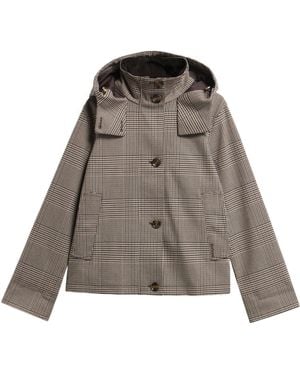 Barbour Check Hooded Short Jacket - Brown