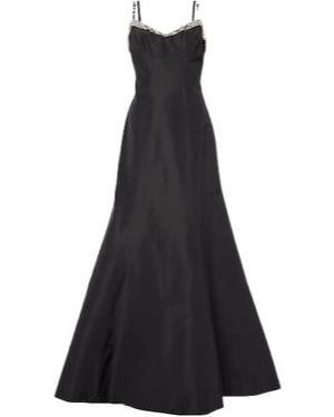 Monique Lhuillier Tumpet Embellished Silk Gown - Black