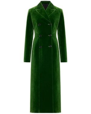 Alaïa Velvet Tailored Coat - Green