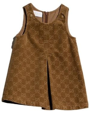 Gucci Gg Monogram Corduroy Pinafore Dress - Black