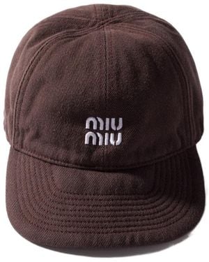 Miu Miu Denim Baseball Cap - Red