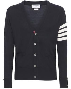 Thom Browne V-Neck Knitted Cardigan - Blue