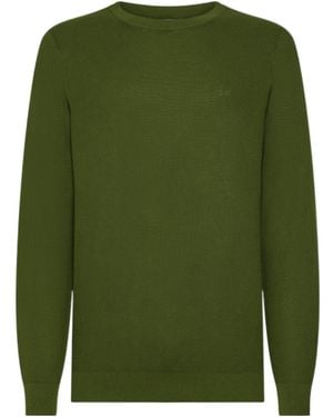 Sun 68 Honeycomb Crew Neck Knitted Jumper - Green