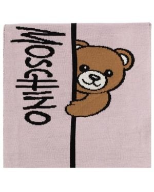 Moschino Teddy Bear Intarsia Scarf - White