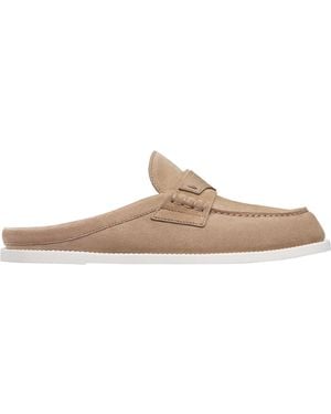 Dior Christian Boy Logo Debossed Slip-On Sandals - White