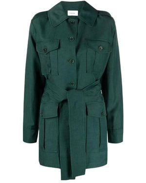 P.A.R.O.S.H. Belted Short Trench Coat - Green