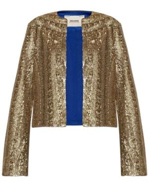 Zadig & Voltaire Long-Sleeved Sequined Jacket - Metallic