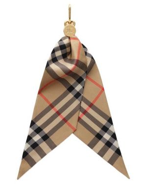 Burberry Check Silk Scarf Charm - Brown