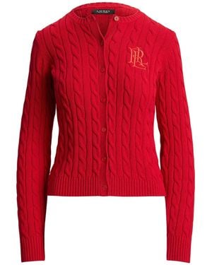 Ralph Lauren Cable-Knit Cardigan - Red