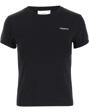 Coperni Logo Printed Slim Fit T-Shirt - Black