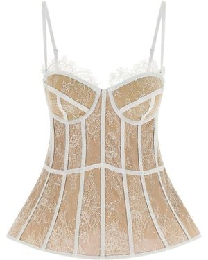 GIUSEPPE DI MORABITO Lace Bustier Top - Natural