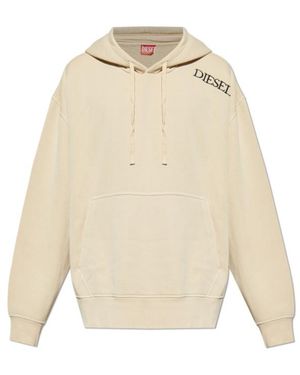 DIESEL Logo-Embroidered Hoodie - Natural
