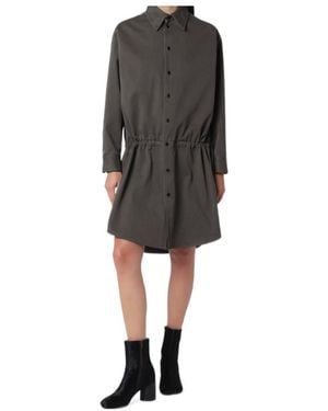 MM6 by Maison Margiela Drawstring-Waist Shirt Mini Dress - Black
