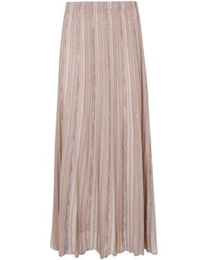D.exterior Metallic Pleated Skirt - Multicolor