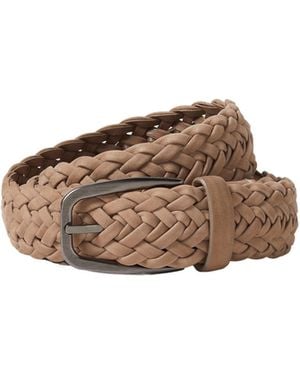 ZEGNA Braided Nubuck Belt - Brown