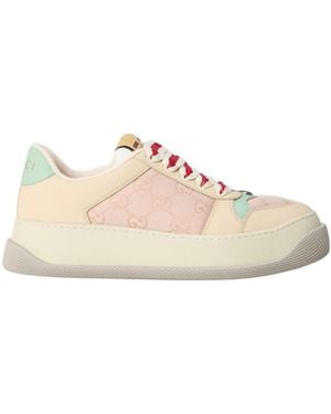 Gucci Screener Lace-Up Sneakers - Pink
