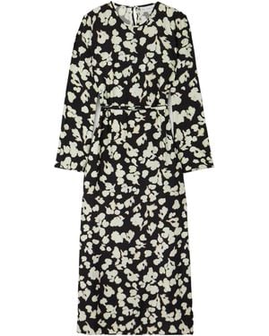 Proenza Schouler Waverly Floral-Print Belted Jersey Maxi Dress - White
